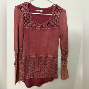 Maurices Rust Lace Accent Blouse